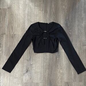 Zara Black Long Sleeve Crop Top